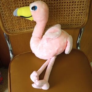 Vintage 20 Inch Plush Flamingo Toy by Acme